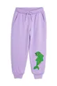 Детские хлопковые штаны Mini Rodini Dolphin фиолетовой