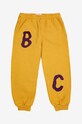 Дитячі бавовняні штани Bobo Choses 224AC076 жовтий AW24