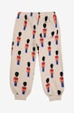 Băieți Bobo Choses pantaloni de trening din bumbac pentru copii Little Tin Soldier 224AC079 bej