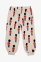 Băieți Bobo Choses pantaloni de trening din bumbac pentru copii Little Tin Soldier 224AC079 bej