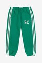 Детские хлопковые штаны Bobo Choses 224AC082 зелёный AW24