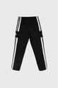 Detské tepláky adidas Performance SQ21 PRE PNT látka čierna GK9559