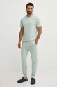 HUGO spodnie bawełniane lounge 50520501 zielony SS25