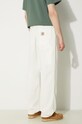 Odzież Carhartt WIP spodnie bawełniane Double Knee Pant I031501.D602 beżowy