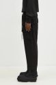 Rick Owens pantaloni de bumbac Creatch Cargo Cropped Drawstring DU02D2371.TW negru AW24