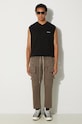 Rick Owens pantaloni de trening din bumbac Creatch Cargo Cropped Drawstring DU02D2371.RIG gri AW24