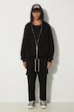 Rick Owens cotton joggers Creatch Cargo Cropped Drawstring DU02D2371.RIG black AW24