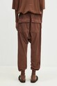 Clothing Rick Owens cotton joggers Prisoner Drawstring DU02D2395.RIG brown