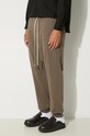 Rick Owens pantaloni de trening din bumbac Prisoner Drawstring gri DU02D2395.RIG