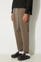 Rick Owens pantaloni della tuta di cotone Prisoner Drawstring grigio DU02D2395.RIG