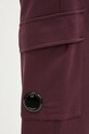 C.P. Company pantaloni della tuta di cotone Diagonal Raised Fleece Cargo Sweatpants violetto 17CMSP017A005086W