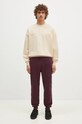 C.P. Company pantaloni della tuta di cotone Diagonal Raised Fleece Cargo Sweatpants 17CMSP017A005086W violetto
