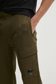 Хлопковые спортивные штаны C.P. Company Diagonal Raised Fleece Cargo Sweatpants зелёный 17CMSP017A005086W