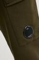 Хлопковые спортивные штаны C.P. Company Diagonal Raised Fleece Cargo Sweatpants 17CMSP017A005086W зелёный