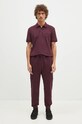 C.P. Company pantaloni della tuta di cotone Diagonal Raised Fleece Lens Sweatpants 17CMSP084A005086W violetto