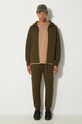 Хлопковые спортивные штаны C.P. Company Diagonal Raised Fleece Lens Sweatpants 17CMSP084A005086W зелёный AW24