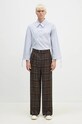 Vlněné kalhoty Andersson Bell Soe Check Wrap Trousers apa753m hnědá
