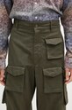 Памучен панталон Engineered Garments FA Pant зелен 24F1F016