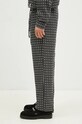 Kalhoty s příměsí vlny PLEASURES Cross Easy Pants P24F035 šedá AW24