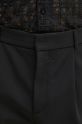 032C spodnie wełniane Wide Leg Suit Trousers czarny F24.MRW.0903.300