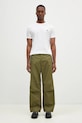 Maharishi pantaloni de bumbac Bonsai Landscape Loose Snopants 5346.OLIVE verde