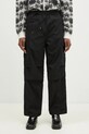 Maharishi pantaloni de bumbac Asym Cargo Track Pants drept negru 5307.BLACK
