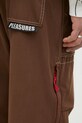 Kalhoty PLEASURES Public Utility P24W011 hnědá