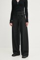 Heliot Emil pantaloni din lână AW24.M.10.182.BLK01 negru AW24