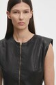 Bruuns Bazaar rochie de piele SoftBBAgathea leather dress BBW4183 negru