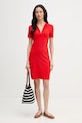 Tommy Hilfiger šaty bavlněné s elastanem WW0WW42567 červená SS26