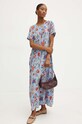 Hedvábné šaty Weekend Max Mara 2425226101600 modrá AW24