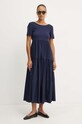 Bavlněné šaty Weekend Max Mara 2425626011600 námořnická modř AW24