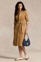 Φόρεμα κοτλέ Polo Ralph Lauren μακρύ μπεζ 211941474