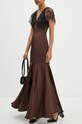 Haljina Rotate Lace Maxi V-Neck Dress 1127042910 smeđa AW24