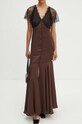 Haljina Rotate Lace Maxi V-Neck Dress smeđa 1127042910