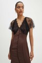 Haljina Rotate Lace Maxi V-Neck Dress 1127042910 smeđa