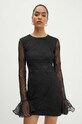Šaty Rotate Shiny Mini Flounce Dress černá 112947100