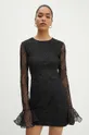 Платье Rotate Shiny Mini Flounce Dress чёрный 112947100