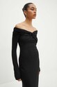 Rotate rochie Off Shoulder Dress 113026100 negru AW24