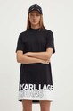 Karl Lagerfeld Jeans rochie din bumbac 245J1311 negru AW24
