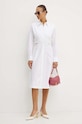 Pamučna haljina Karl Lagerfeld 245W1303 bijela AW24
