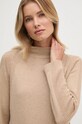 United Colors of Benetton rochie din amestec de lana bej 1235DV01T