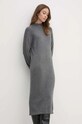 United Colors of Benetton rochie din amestec de lana 1235DV01T gri AW24
