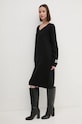Dkny sukienka wełniana czarny D2G4A160