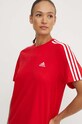 adidas sukienka bawełniana Essentials czerwony IY4241