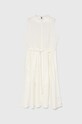 Lněné šaty Tommy Hilfiger midi béžová WW0WW44466