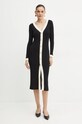 Luisa Spagnoli rochie din lana MICROFILM LS58384 negru AW24