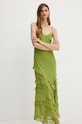 Bardot rochie CANTARA maxi verde 59419DB