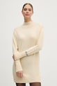 Pepe Jeans rochie din amestec de lana HAZEL DRESS mini bej PL953593