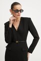 Φόρεμα από μείγμα μαλλιού Elisabetta Franchi μαύρο AB63747E2